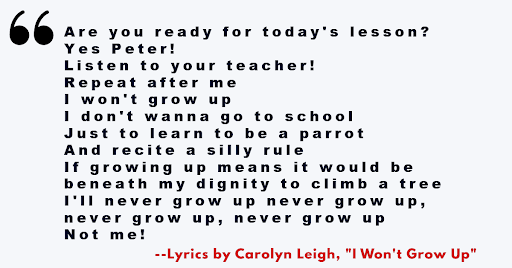 I Wont Grow Up CORRECT Lyrics